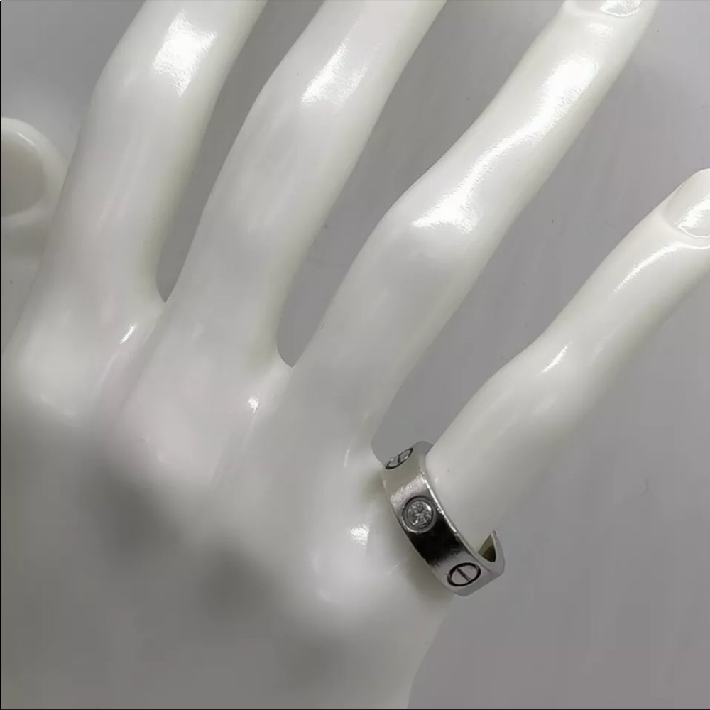 Cartier love ring platinum 1 diamond - Picture 10 of 14